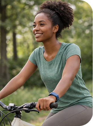 Femme courant avec un bracelet connecté Harmony